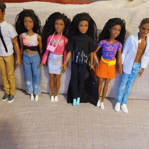 African American Fashionable Dolls Set with Colorful Outfits